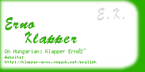 erno klapper business card